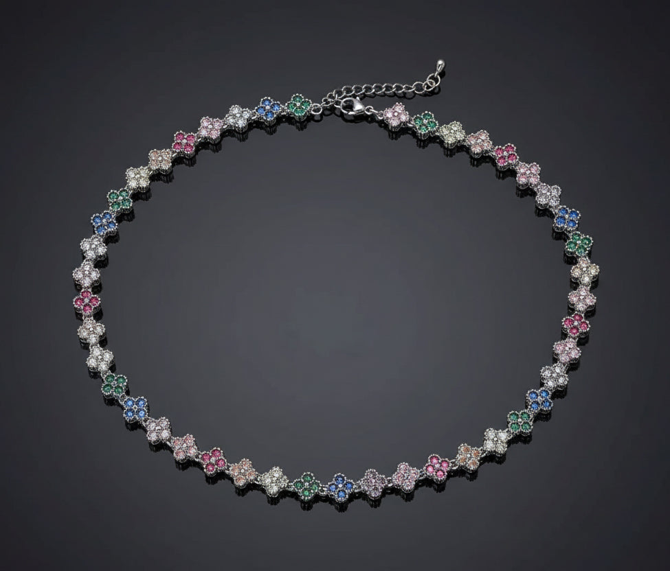 Collier bloomia argenté